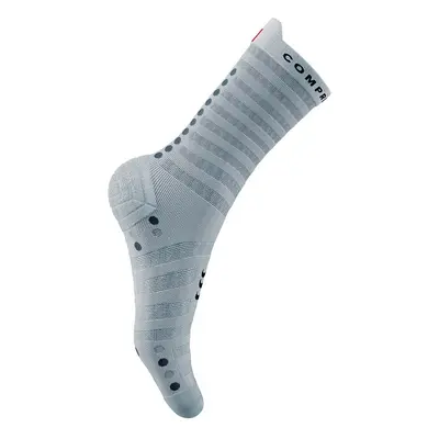 Ponožky Compressport Pro Racing Socks v4.0 Ultralight Run High - White/Alloy XU00050B