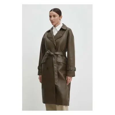 Trench kabát Answear Lab dámský, hnědá barva, přechodný, oversize