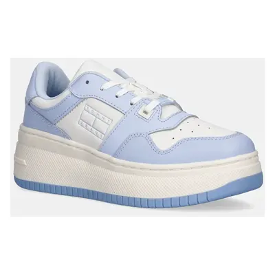 Sneakers boty Tommy Jeans TJW RETRO BASKET FLATFORM ESS černá barva, EN0EN02506