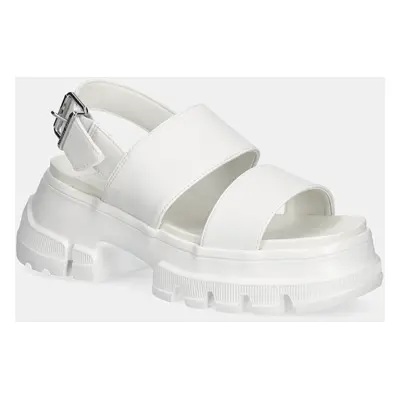 Sandály Tommy Jeans CHUNKY CITY SANDAL dámské, bílá barva, na platformě, EN0EN02750