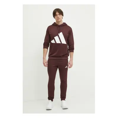 Tepláková souprava adidas BL FT HD TS vínová barva, JI8867