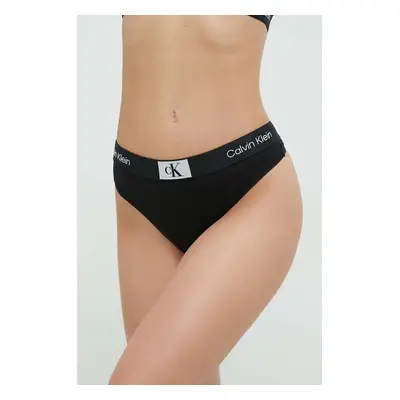 Tanga Calvin Klein Underwear černá barva, 000QF7221E