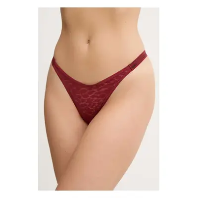 Tanga Calvin Klein Underwear vínová barva, 000QD5154E