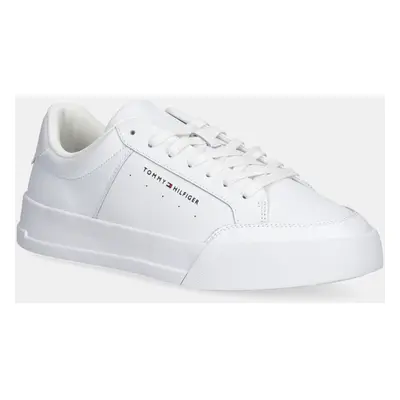 Sneakers boty Tommy Hilfiger TH COURT MIX LTH bílá barva, FM0FM05489