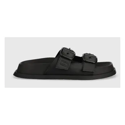 Pantofle Tommy Jeans FANCY SANDAL dámské, černá barva, EN0EN02136