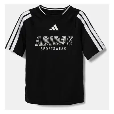 Dětské tričko adidas černá barva, s potiskem, JI6178