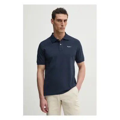 Bavlněné polo tričko Pepe Jeans ESSENTIAL POLO CONTRAST LOGO tmavomodrá barva, PM542298