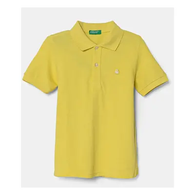 Dětská bavlněná polokošile United Colors of Benetton zelená barva, 3089G3008