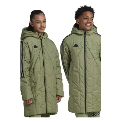 Dětská bunda adidas zelená barva, IW0547