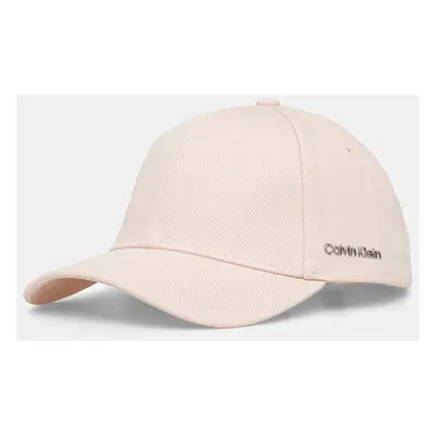 Bavlněná baseballová čepice Calvin Klein růžová barva, K60K612910