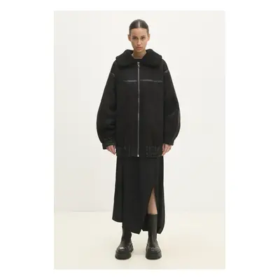 Bunda Rotate Oversized Bomber dámská, černá barva, přechodná, 113189100