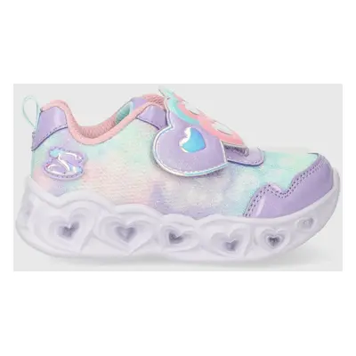 Dětské sneakers boty Skechers HEART LIGHTS LOVIN REFLECTION fialová barva