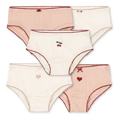 Dětské kalhotky Konges Sløjd MINNA 5 PACK GIRL UNDERPANTS GOTS 5-pack béžová barva, KS102816