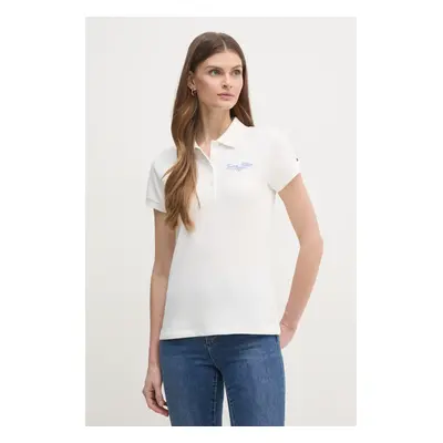 Polo tričko Tommy Hilfiger bílá barva, WW0WW45429