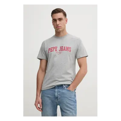 Tričko Pepe Jeans DERRIL TEE šedá barva, s potiskem, PM509766