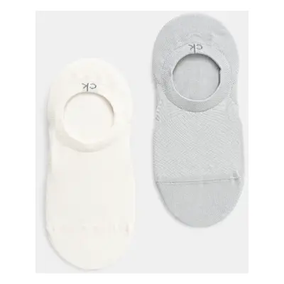 Ponožky Calvin Klein 2-pack dámské, šedá barva, 701232644