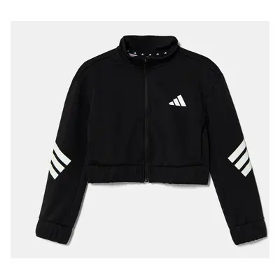 Dětská mikina adidas černá barva, s potiskem, JJ4973