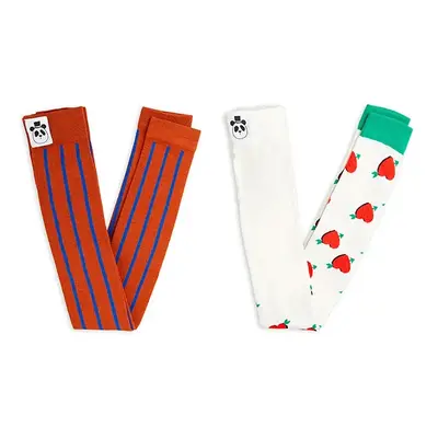 Dětské legíny Mini Rodini Arrowed heart 2-pack oranžová barva, vzorované, 2526011100