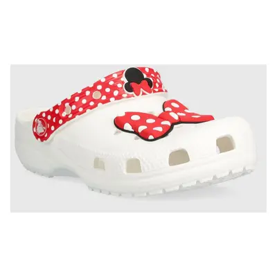 Dětské pantofle Crocs CLASSIC DISNEY MINNIE bílá barva