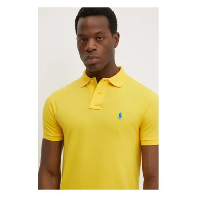 Bavlněné polo tričko Polo Ralph Lauren žlutá barva, 710795080