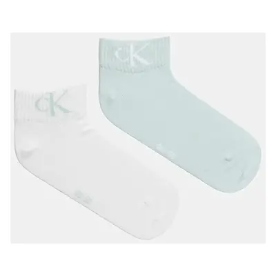 Ponožky Calvin Klein Jeans 2-pack dámské, tyrkysová barva, 701228813