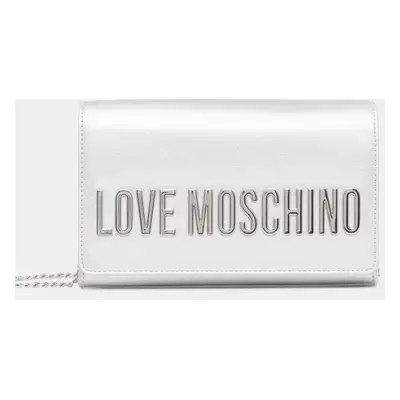 Kabelka Love Moschino stříbrná barva, JC4103PP1