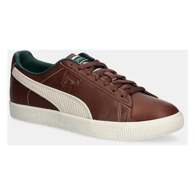 Kožené sneakers boty Puma Clyde Palais Artisan hnědá barva, 402249