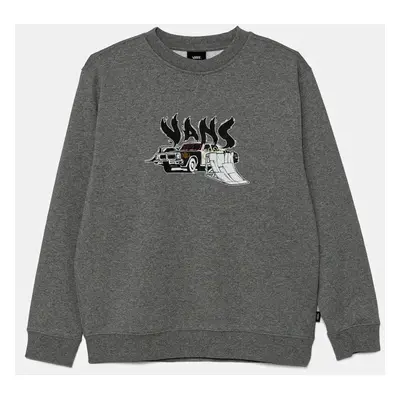 Dětská mikina Vans Copout Loose Crew šedá barva, s potiskem, VN000MJ302F1