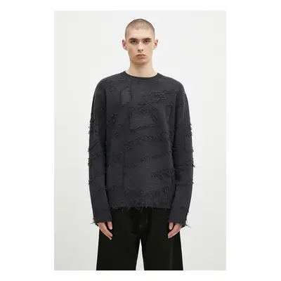 Vlněný svetr A-COLD-WALL* Frontage Knit Crewneck pánský, černá barva, ACWMK169