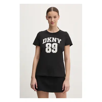 Bavlněné tričko Dkny černá barva, DP5T1228