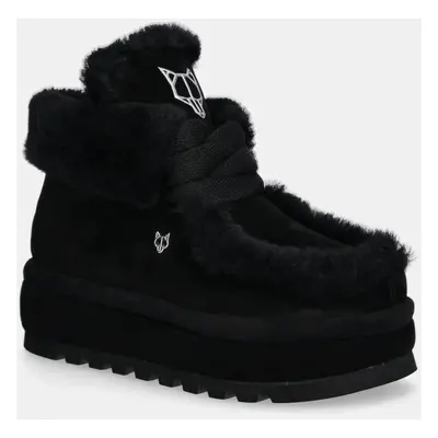 Semišové sněhule Naked Wolfe Bambi černá barva, Bambi Suede Shearling Black