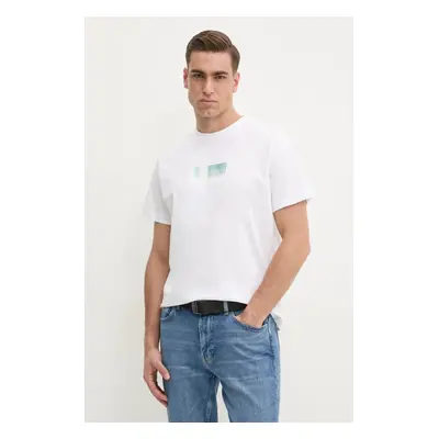 Bavlněné tričko Calvin Klein bílá barva, s potiskem, K10K114174