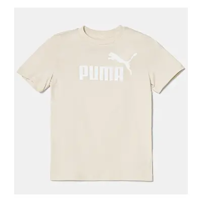 Dětské tričko Puma ESS No. 1 Logo Tee béžová barva, 684892