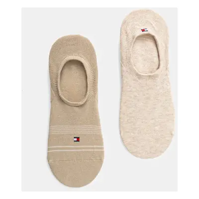 Ponožky Tommy Hilfiger 2-pack pánské, béžová barva, 701232732