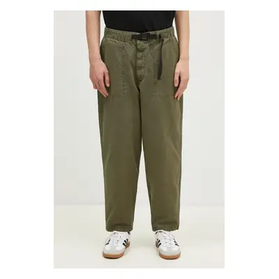 Bavlněné kalhoty Barbour Grindle Relaxed Canvas Trouser zelená barva, jednoduché, MTR0721