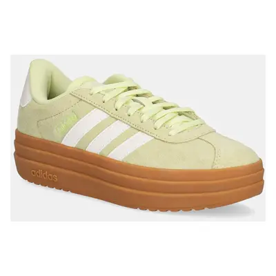 Semišové sneakers boty adidas VL Court Bold zelená barva, JI1784