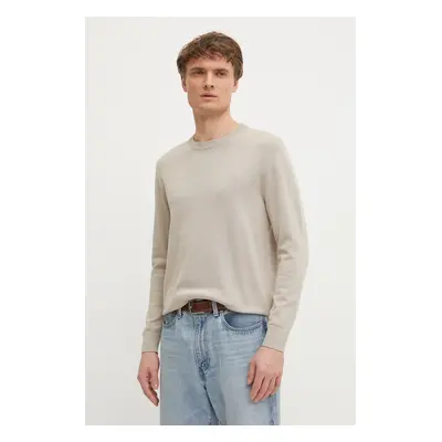 Bavlněný svetr Pepe Jeans ESSENTIAL COTTON SWEATER pánský, béžová barva, lehký, PM702512