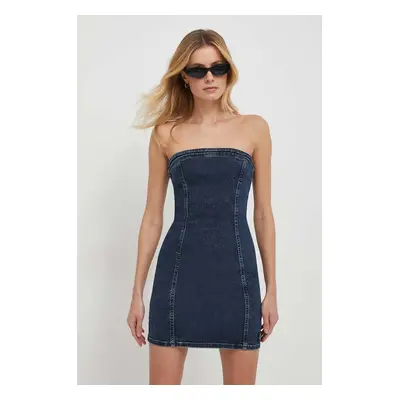 Džínové šaty Calvin Klein Jeans tmavomodrá barva, mini, J20J223237