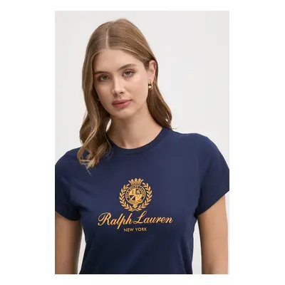 Bavlněné tričko Polo Ralph Lauren tmavomodrá barva, 211952901