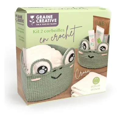 Sada DIY háčkované košíky Graine Creative Grenouille 2-pack