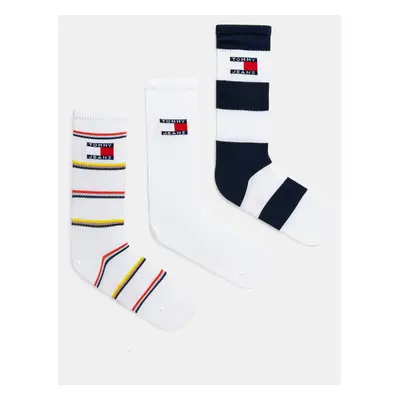 Ponožky Tommy Jeans 3-pack bílá barva, 701232734