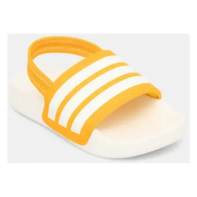 Dětské pantofle adidas ADILETTE ESTRAP béžová barva, JR8355