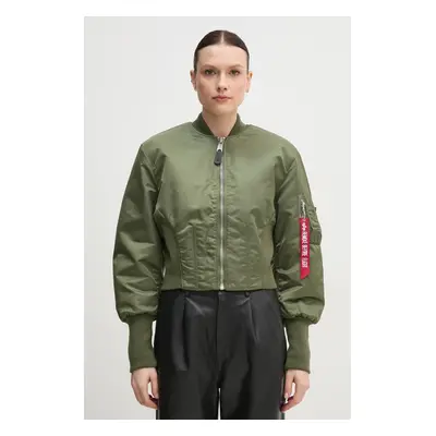 Bomber bunda Alpha Industries Waisted MA-1 Wmn zelená barva, přechodná, 148003