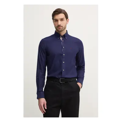 Bavlněná košile Hackett London tmavomodrá barva, regular, s límečkem button-down, HM3010065