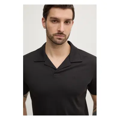 Bavlněné polo tričko Calvin Klein černá barva, K10K114133