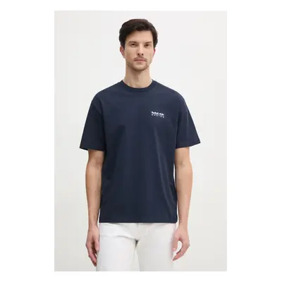 Bavlněné tričko Red Bull Racing x Pepe Jeans ABSTRACT RELIEF TEE tmavomodrá barva, s potiskem, R