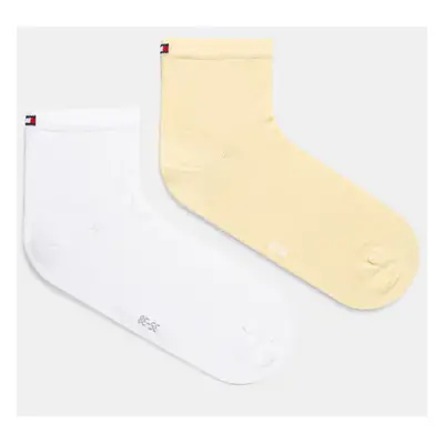 Ponožky Tommy Hilfiger 2-pack dámské, žlutá barva, 373001001