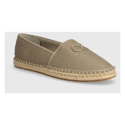 Espadrilky Calvin Klein ESPADRILLE RELOCK MONOCQ béžová barva, HW0HW01916