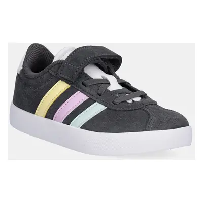 Dětské semišové sneakers boty adidas VL COURT 3.0 šedá barva, JH6315