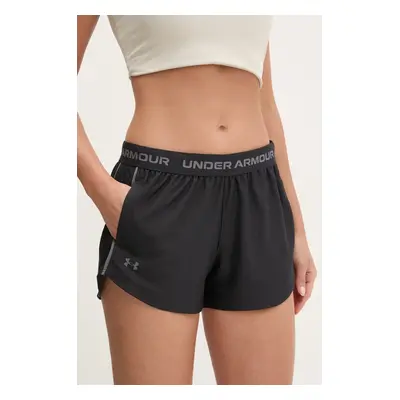 Tréninkové šortky Under Armour Tech Play černá barva, s aplikací, medium waist, 1389882